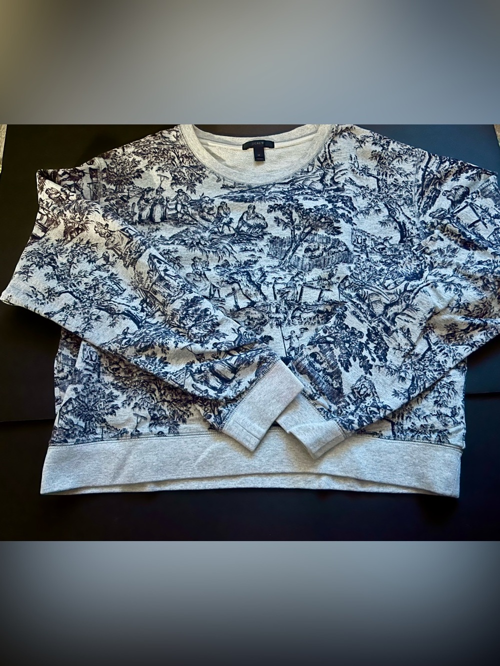 J. Crew Toile Print Sweatshirt Size M